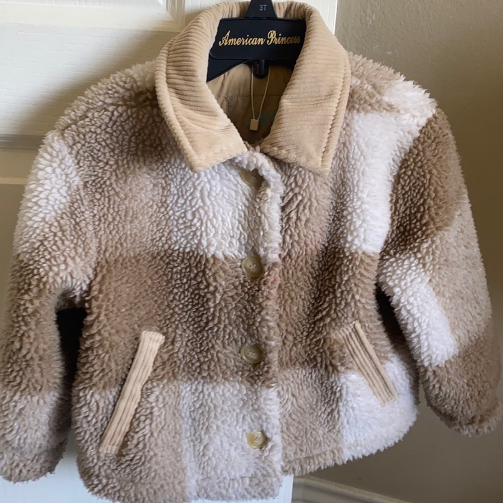 Zara fleece gingham checkered jacket